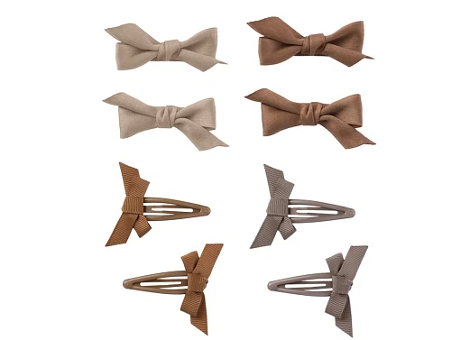 Lil Atelier antler carob brown golden brown hårspænder (8-pack)